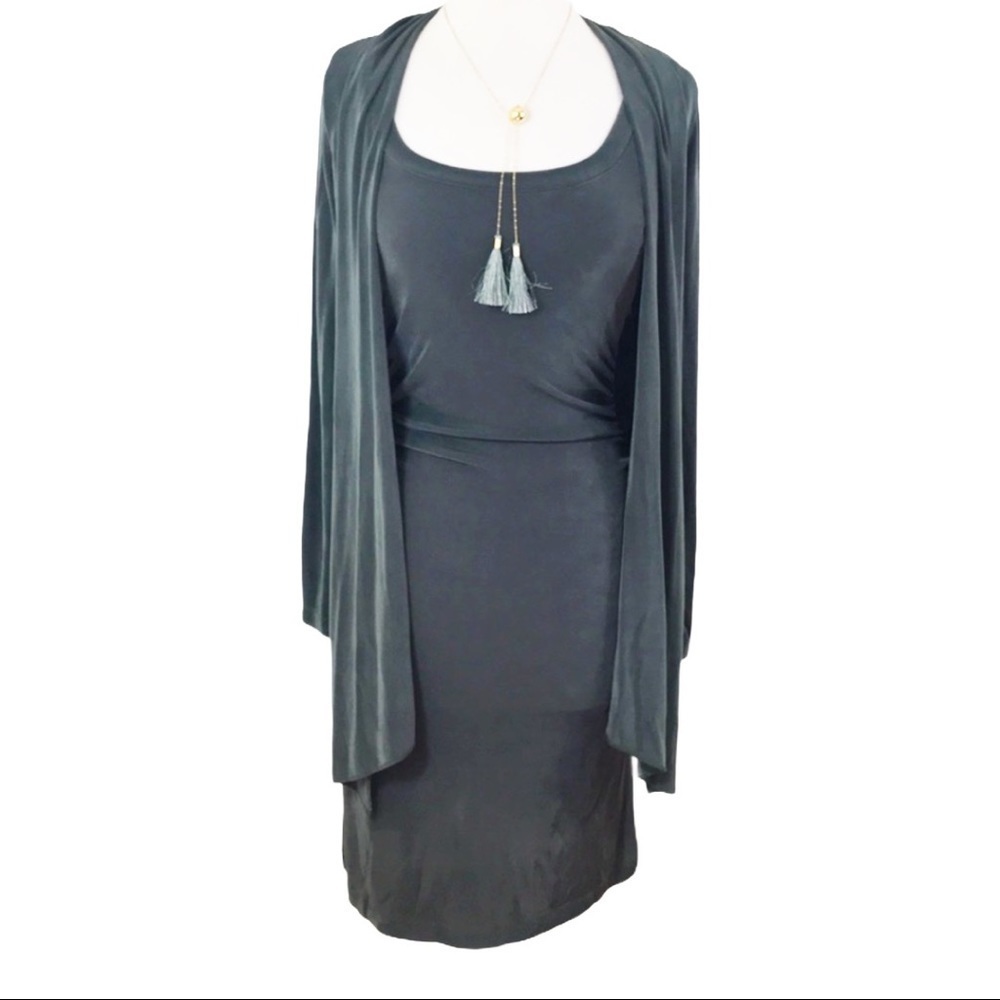 Boston Proper Midi Dress and Cardigan